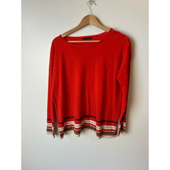 LORO PIANA Cashmere Striped Sweater Size Medium - Picture 1 of 4